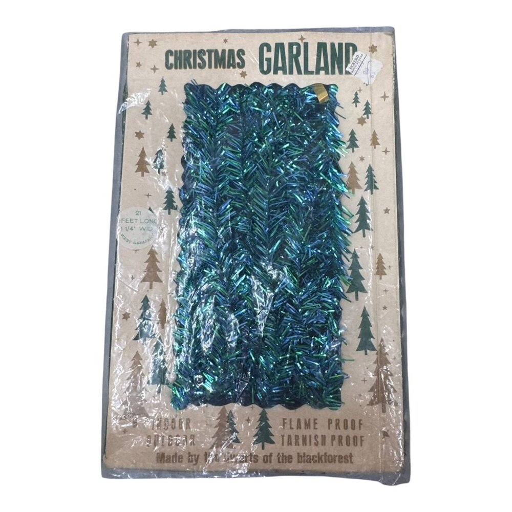 Vintage 21' Christmas Garland Tinsel Made By Dwarfs Of The Black Forest Germany